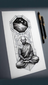 clean-stroke – tattoo design ideas free ai generated – realism-ultra-detailed – for-elbow – Gallery: other-religions-inkby-ai
