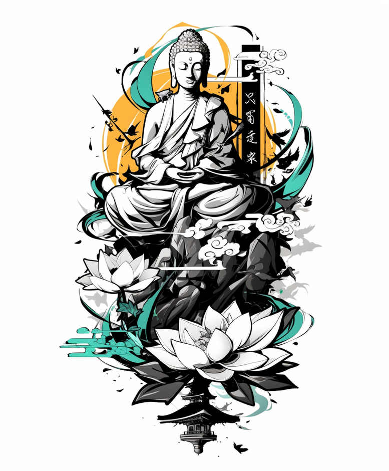 clear-cut – tattoo design ideas free ai generated – realism-natural-color-palette – for-upper-shoulder – Gallery: other-religions-inkby-ai