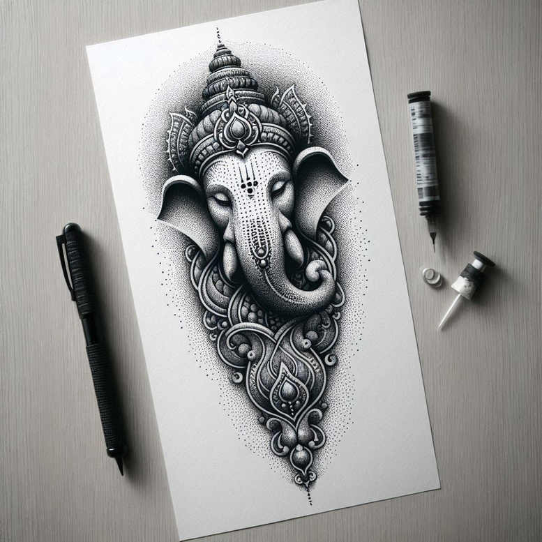 clear-cut – tattoo design ideas free ai generated – realism-skin-texture – for-collarbone – Gallery: other-religions-inkby-ai