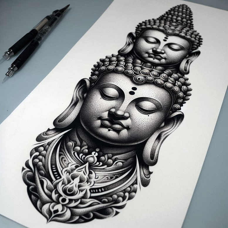 clear-cut – tattoo design ideas free ai generated – surrealism-unreal – for-lower-chest – Gallery: other-religions-inkby-ai