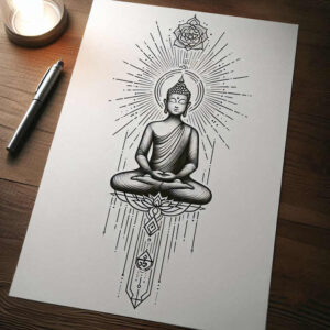 diminutive – tattoo design ideas free ai generated – neotraditional-subtle-tone – for-knee – Gallery: other-religions-inkby-ai