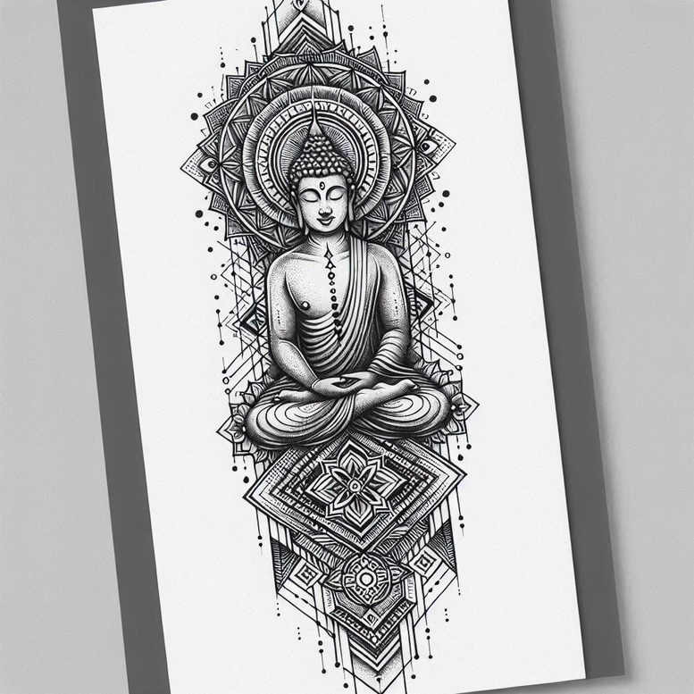 discreet-mark – tattoo design ideas free ai generated – neotraditional-clean-lines – for-outer-arm – Gallery: other-religions-inkby-ai