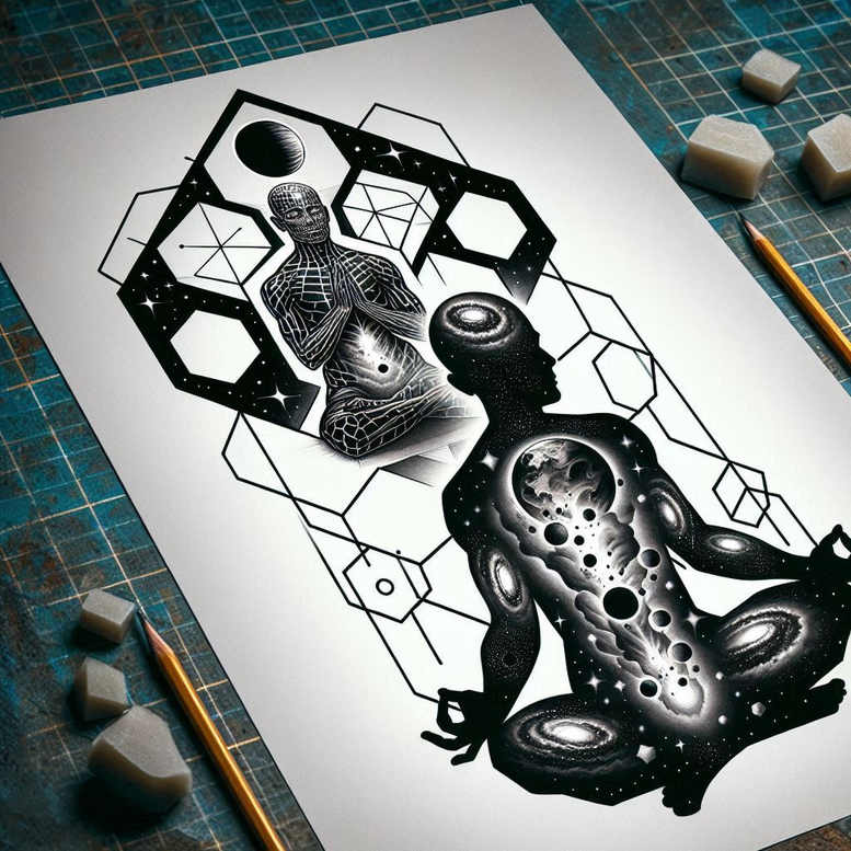 discreet-mark – tattoo design ideas free ai generated – surrealism-fantastical-elements – for-upper-chest – Gallery: other-religions-inkby-ai