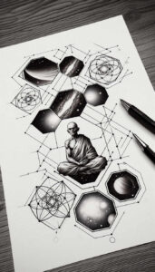 dotwork – tattoo design ideas free ai generated – neotraditional-bold-highlights – for-neck – Gallery: other-religions-inkby-ai