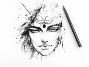 few-strokes – tattoo design ideas free ai generated – realism-life-like – for-upper-thigh – Gallery: other-religions-inkby-ai