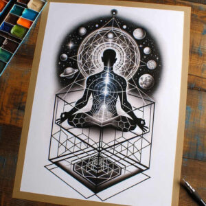 few-strokes – tattoo design ideas free ai generated – realism-true-rendering – for-lower-back – Gallery: other-religions-inkby-ai