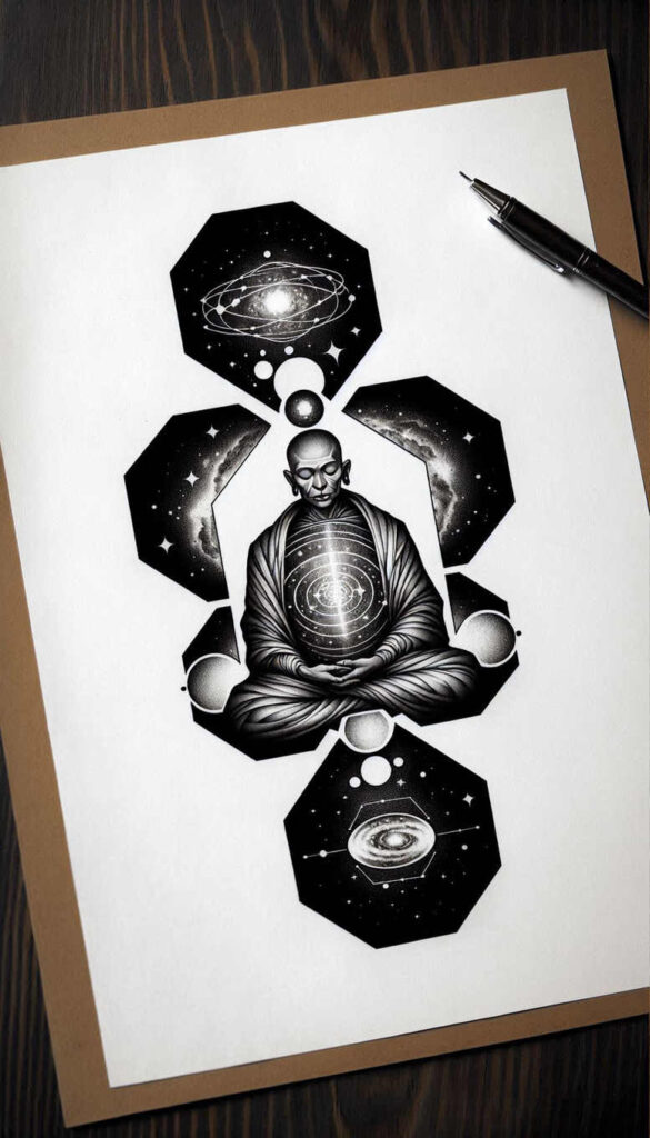 fine-dot – tattoo design ideas free ai generated – realism-depth-shading – for-toe – Gallery: other-religions-inkby-ai