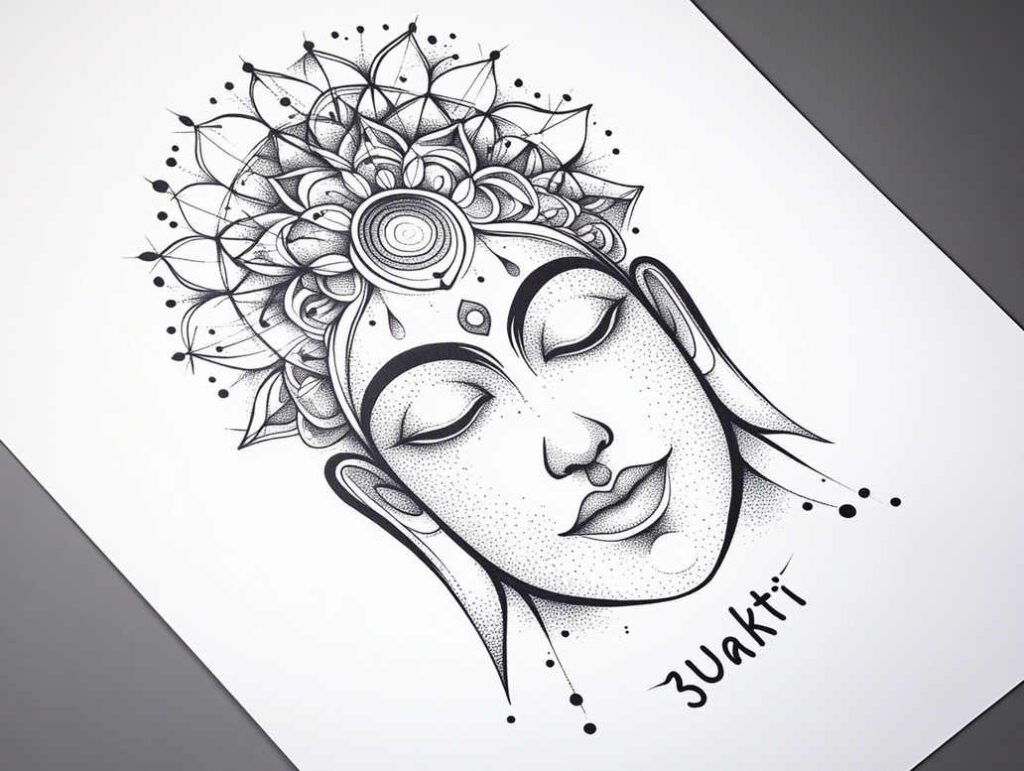 fine-line – tattoo design ideas free ai generated – neotraditional-modern-classic – for-lower-leg – Gallery: other-religions-inkby-ai