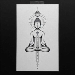 fine-line – tattoo design ideas free ai generated – realism-realistic-contrast – for-nape – Gallery: other-religions-inkby-ai