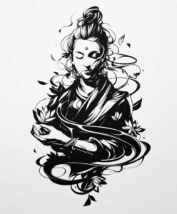 iconic – tattoo design ideas free ai generated – realism-seamless-blend – for-hip – Gallery: other-religions-inkby-ai