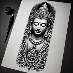 iconic – tattoo design ideas free ai generated – surrealism-juxtaposition – for-inner-arm – Gallery: other-religions-inkby-ai