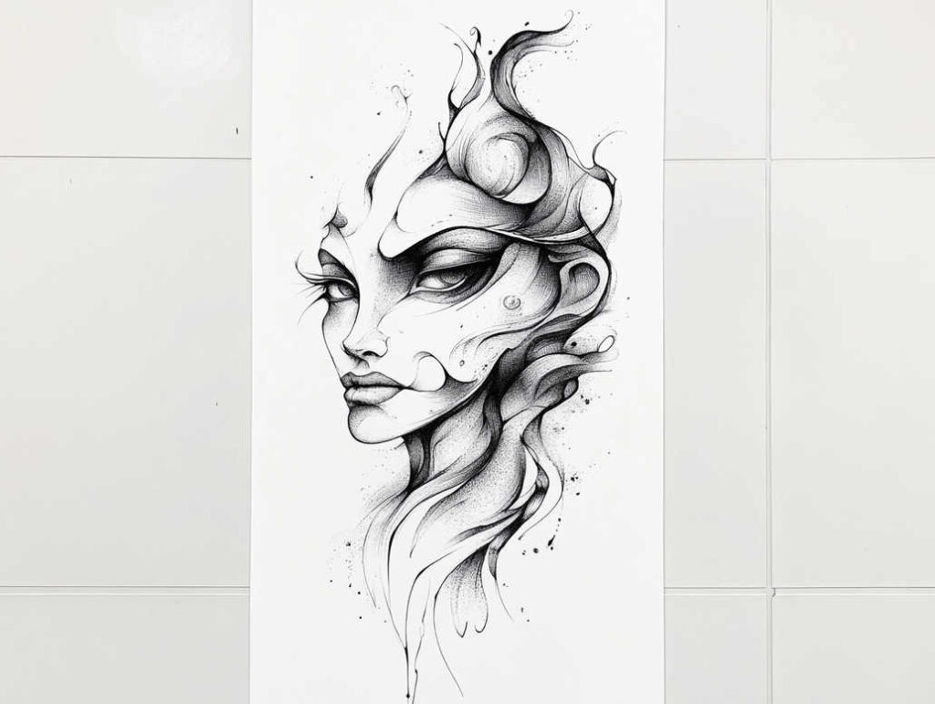 lightweight – tattoo design ideas free ai generated – surrealism-morphic – for-upper-arm – Gallery: other-religions-inkby-ai