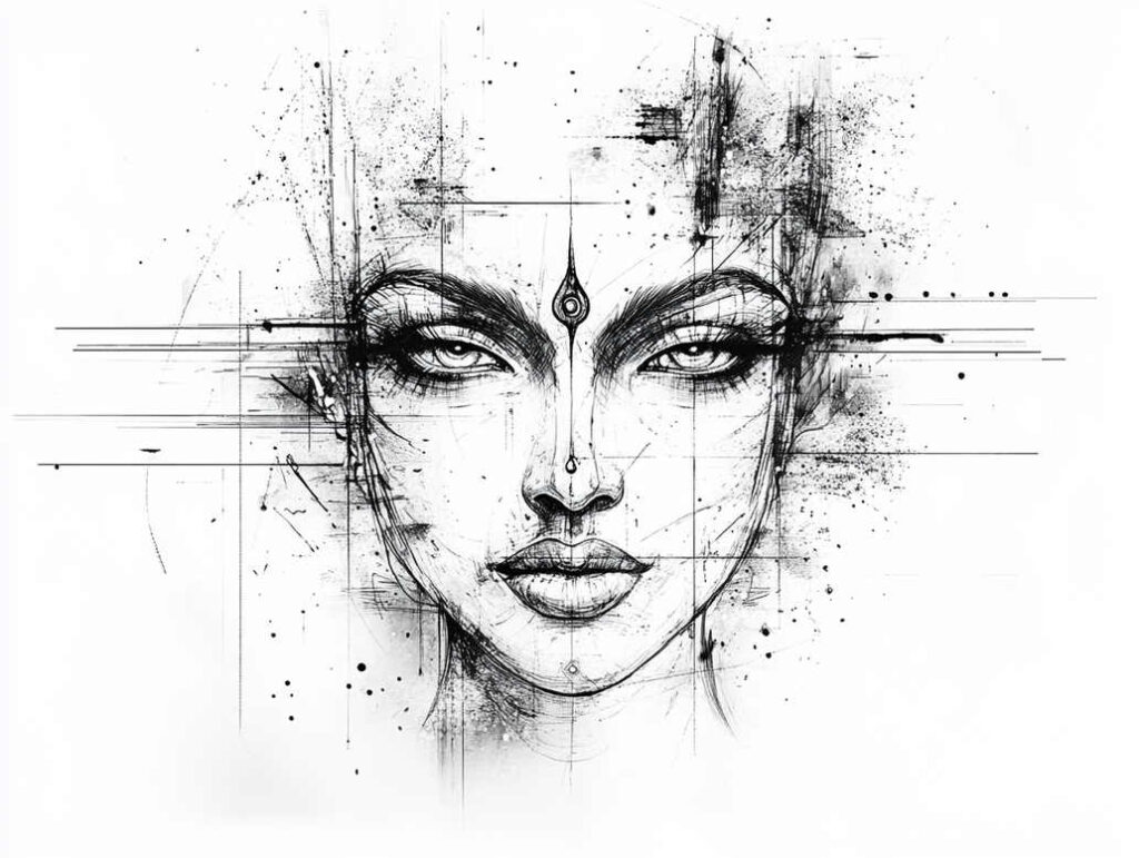 micro-art – tattoo design ideas free ai generated – surrealism-shimmering-forms – for-back-of-neck – Gallery: other-religions-inkby-ai