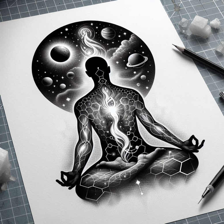 mini-geometry – tattoo design ideas free ai generated – realism-emotional-realism – for-calf – Gallery: other-religions-inkby-ai