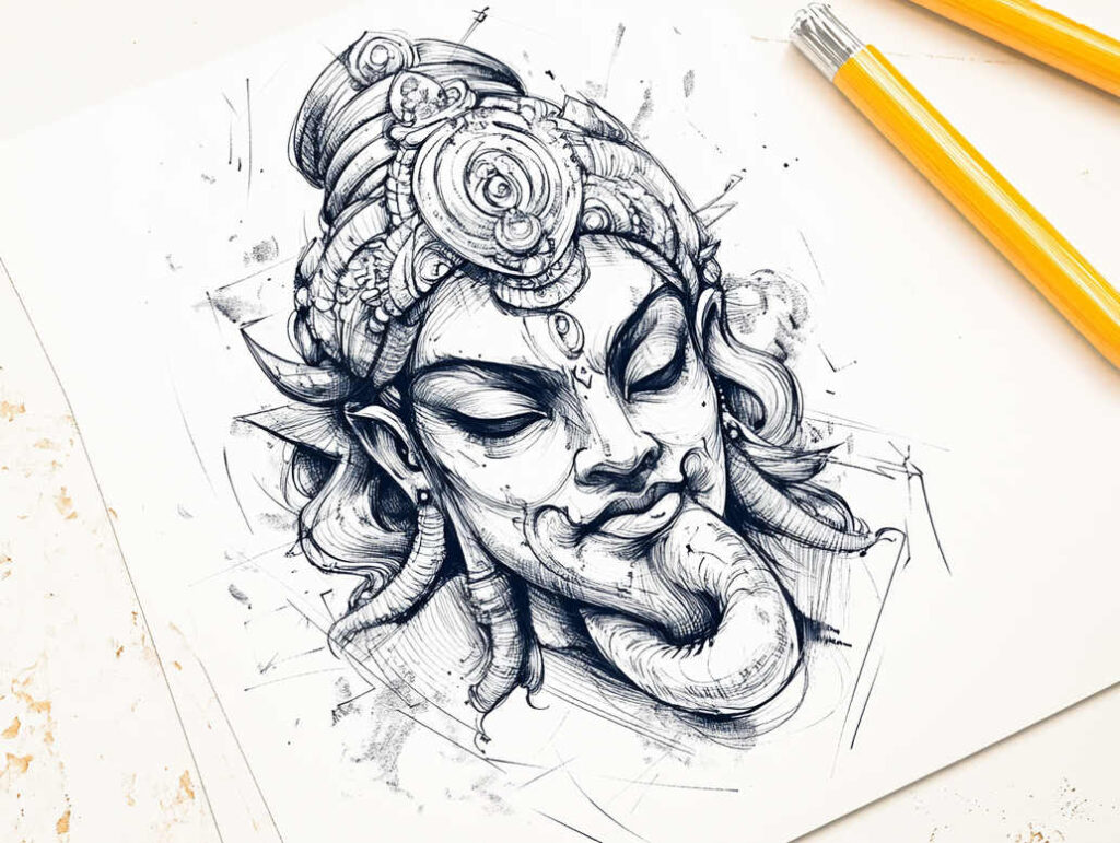 mini-ink – tattoo design ideas free ai generated – realism-depth-realism – for-lower-thigh – Gallery: other-religions-inkby-ai