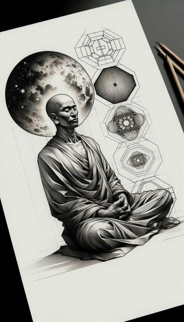 mini-ink – tattoo design ideas free ai generated – surrealism-otherworldly – for-behind-ear – Gallery: other-religions-inkby-ai