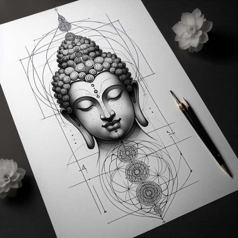 minimalist – tattoo design ideas free ai generated – neotraditional-rich-shading – for-stomach – Gallery: other-religions-inkby-ai