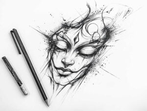 minimalist-script – tattoo design ideas free ai generated – neotraditional-bold-texture – for-forearm – Gallery: other-religions-inkby-ai
