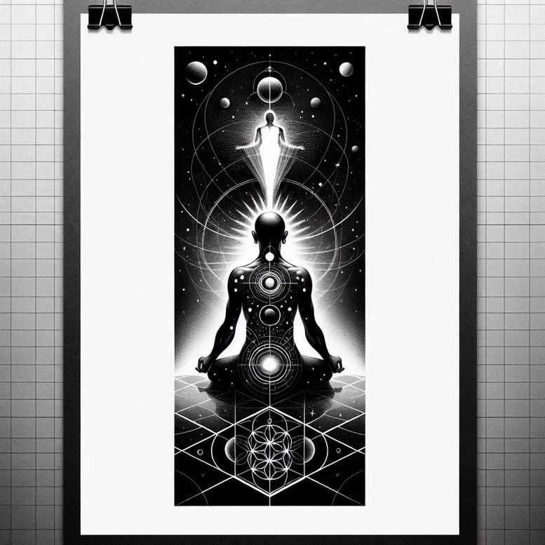 monochrome – tattoo design ideas free ai generated – neotraditional-intricate-shading – for-back – Gallery: other-religions-inkby-ai
