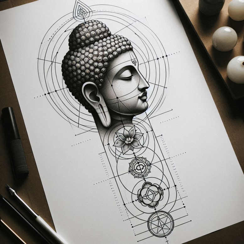 negative-space – tattoo design ideas free ai generated – neotraditional-clean-fill – for-thigh – Gallery: other-religions-inkby-ai
