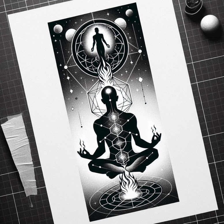 negative-space – tattoo design ideas free ai generated – neotraditional-clean-fill – for-triceps – Gallery: other-religions-inkby-ai
