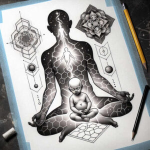 no-background – tattoo design ideas free ai generated – surrealism-illusionary – for-scapula – Gallery: other-religions-inkby-ai