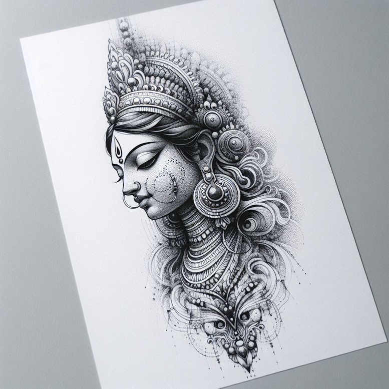 no-fill – tattoo design ideas free ai generated – realism-vivid-detail – for-ankle – Gallery: other-religions-inkby-ai