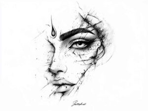 open-space – tattoo design ideas free ai generated – realism-smooth-complexion – for-lower-thigh – Gallery: other-religions-inkby-ai