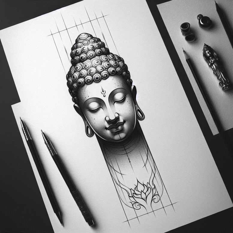 plain – tattoo design ideas free ai generated – surrealism-ethereal – for-hip – Gallery: other-religions-inkby-ai