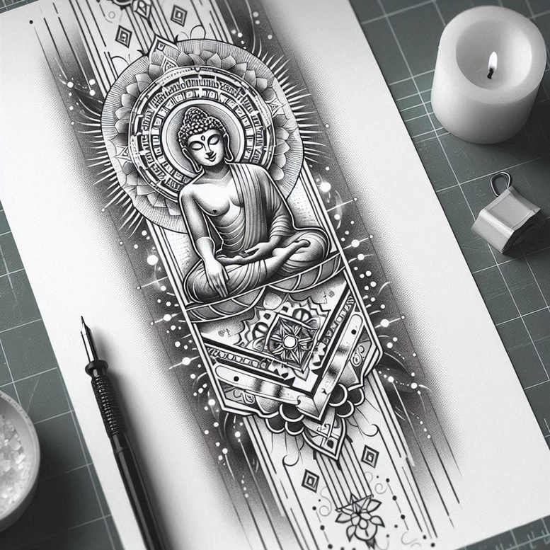 plain-tattoo – tattoo design ideas free ai generated – neotraditional-artful-color – for-palm – Gallery: other-religions-inkby-ai