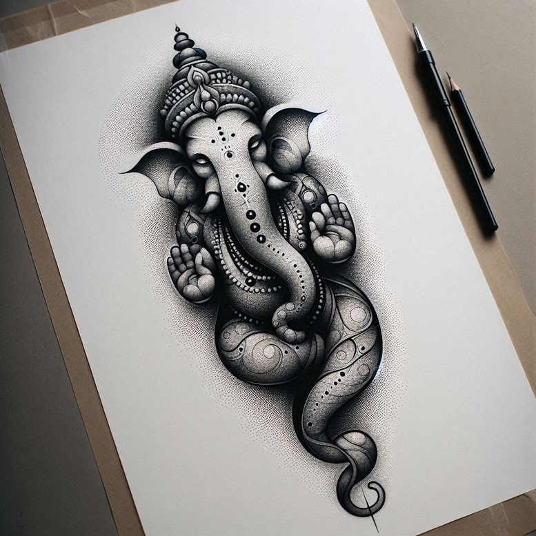 pristine – tattoo design ideas free ai generated – surrealism-timeless – for-shoulder – Gallery: other-religions-inkby-ai