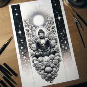 punctual – tattoo design ideas free ai generated – realism-realistic-contrast – for-stomach – Gallery: other-religions-inkby-ai