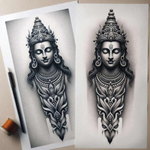 punctual – tattoo design ideas free ai generated – surrealism-melting-forms – for-neck – Gallery: other-religions-inkby-ai