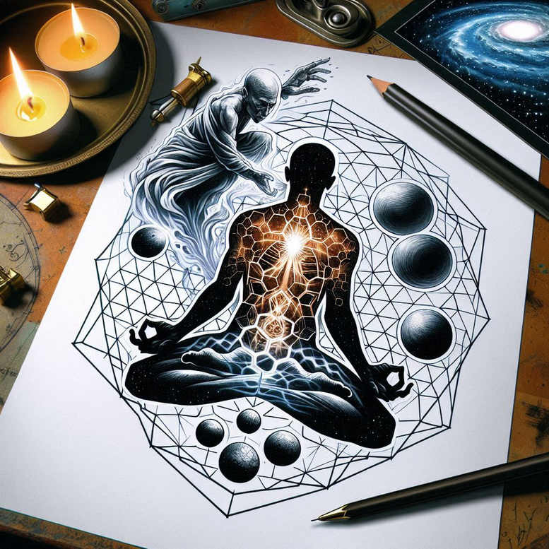 pure-motif – tattoo design ideas free ai generated – neotraditional-refined-lines – for-scapula – Gallery: other-religions-inkby-ai