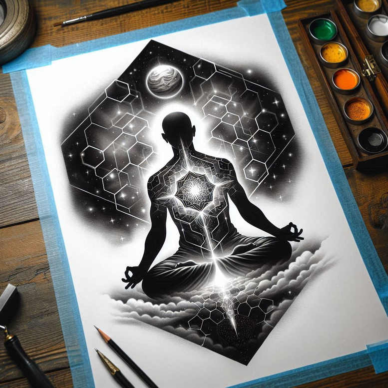 pure-outline – tattoo design ideas free ai generated – neotraditional-sharp-contrast – for-shoulder – Gallery: other-religions-inkby-ai
