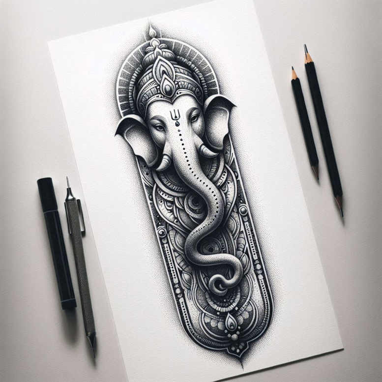 pure-shape – tattoo design ideas free ai generated – realism-realistic-wrinkles – for-upper-back – Gallery: other-religions-inkby-ai