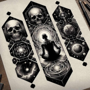 quiet-art – tattoo design ideas free ai generated – neotraditional-dynamic-composition – for-back – Gallery: other-religions-inkby-ai
