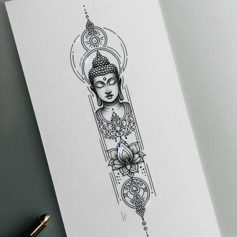 quiet-art – tattoo design ideas free ai generated – realism-soft-contrast – for-elbow – Gallery: other-religions-inkby-ai