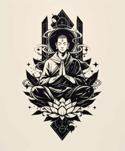 quiet – tattoo design ideas free ai generated – neotraditional-clean-fill – for-hand – Gallery: other-religions-inkby-ai