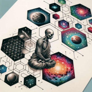 quiet – tattoo design ideas free ai generated – realism-depth-perception – for-back – Gallery: other-religions-inkby-ai