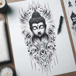 refined-ink – tattoo design ideas free ai generated – realism-color-precision – for-stomach – Gallery: other-religions-inkby-ai