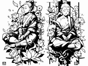 refined-ink – tattoo design ideas free ai generated – surrealism-fantastical – for-upper-back – Gallery: other-religions-inkby-ai