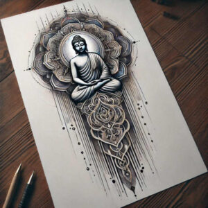 simple-dot – tattoo design ideas free ai generated – neotraditional-gradient-fills – for-spine – Gallery: other-religions-inkby-ai