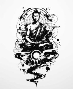 simple-dot – tattoo design ideas free ai generated – surrealism-hallucinatory – for-lower-arm – Gallery: other-religions-inkby-ai