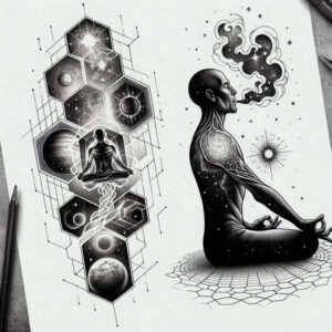 simple-icon – tattoo design ideas free ai generated – surrealism-fragmentation – for-calf – Gallery: other-religions-inkby-ai