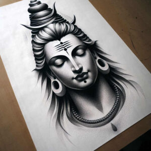 single-color – tattoo design ideas free ai generated – neotraditional-dynamic-color – for-lower-thigh – Gallery: other-religions-inkby-ai