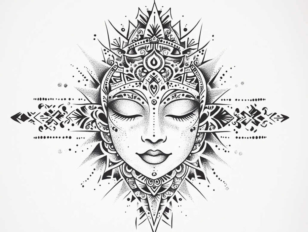 single-color – tattoo design ideas free ai generated – realism-optical-illusion – for-temple – Gallery: other-religions-inkby-ai