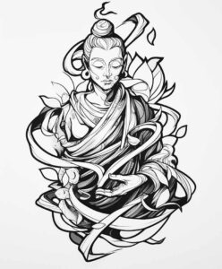 single-dot – tattoo design ideas free ai generated – realism-delicate-highlight – for-back-shoulder – Gallery: other-religions-inkby-ai