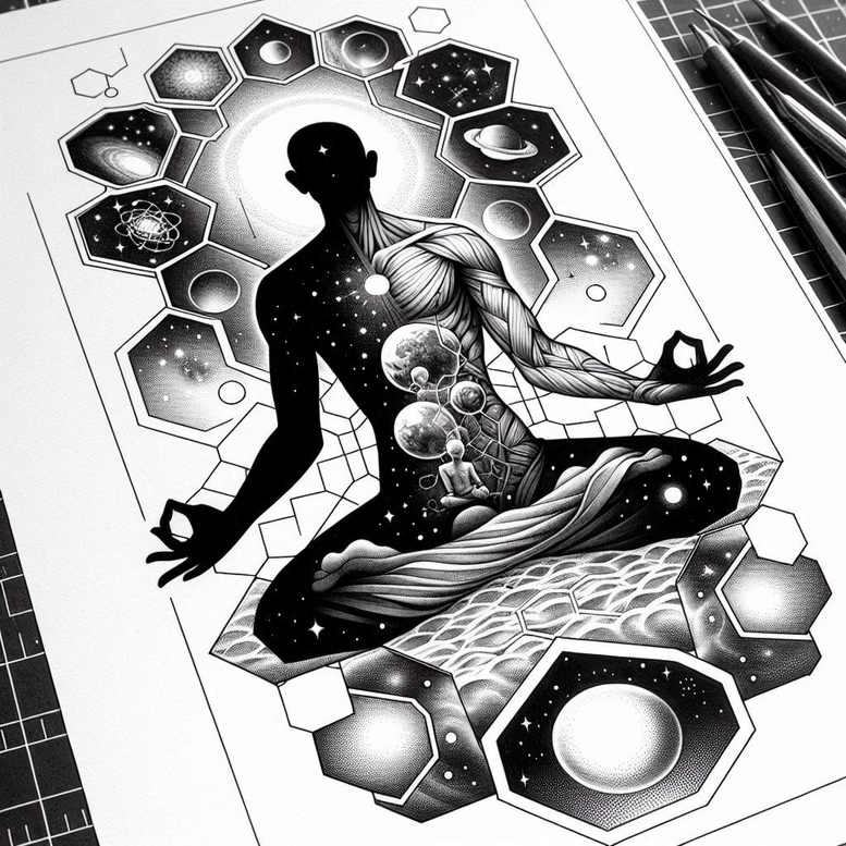 single-line – tattoo design ideas free ai generated – neotraditional-enhanced-shading – for-scapula – Gallery: other-religions-inkby-ai