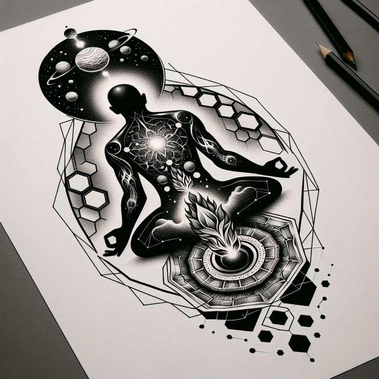 single-line – tattoo design ideas free ai generated – realism-photo-accuracy – for-foot – Gallery: other-religions-inkby-ai